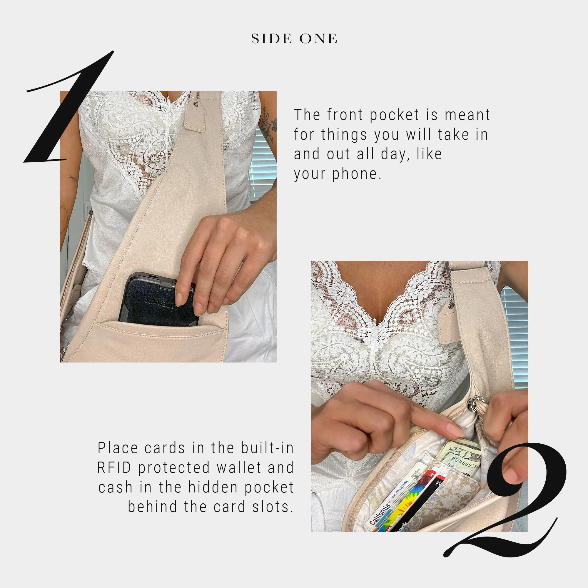 Lavender Sunset Leather Sash Bag