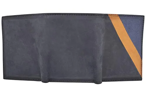 Leather Trifold RFID Blocking Wallet For Men With Flip Out ID Holder by Cazoro