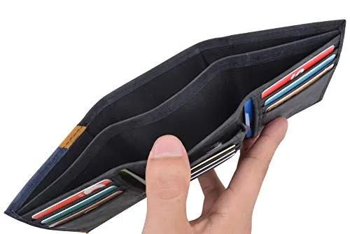 Leather Trifold RFID Blocking Wallet For Men With Flip Out ID Holder by Cazoro