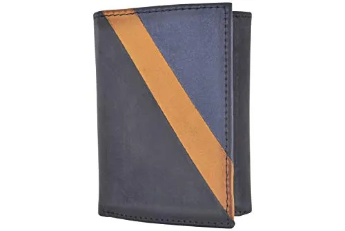 Leather Trifold RFID Blocking Wallet For Men With Flip Out ID Holder by Cazoro