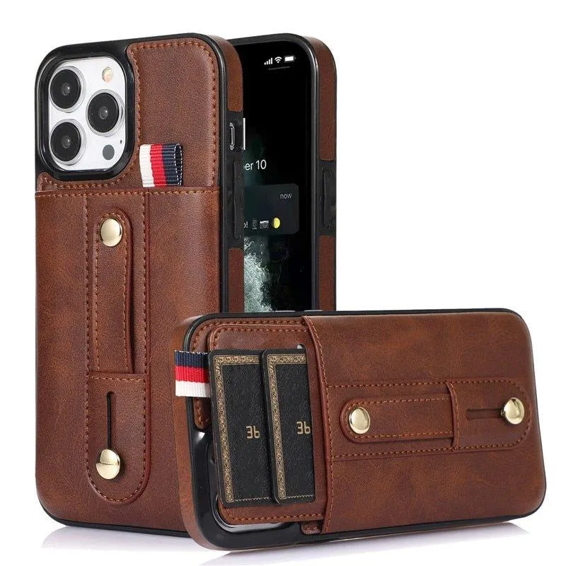 Leo Retro Leather iPhone Case with Card Slot