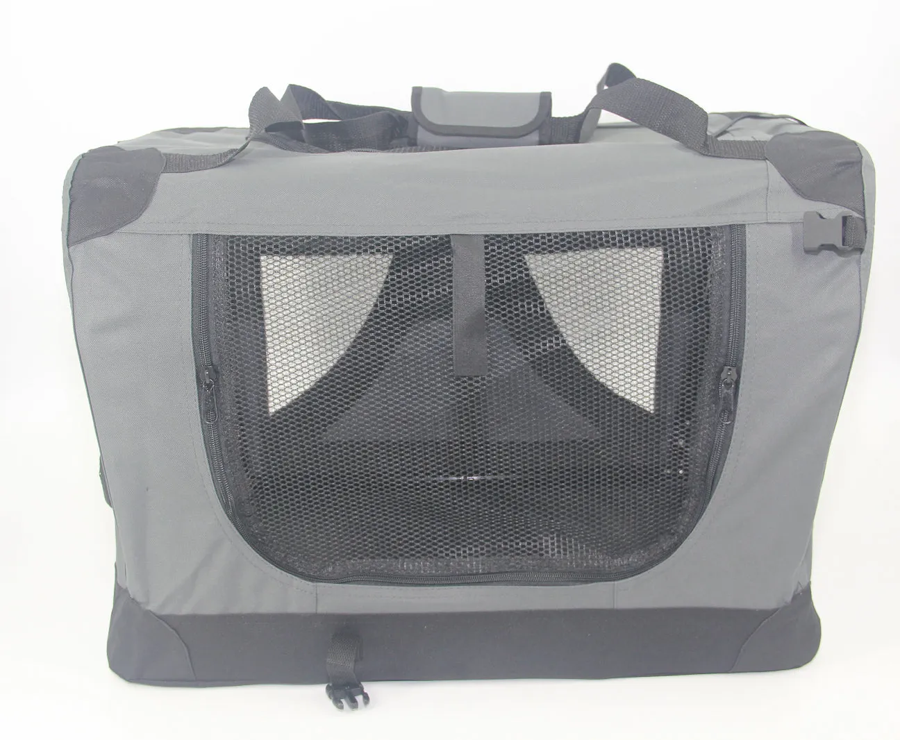 Medium Foldable Soft Dog Crate, 600D Polyester, Grey