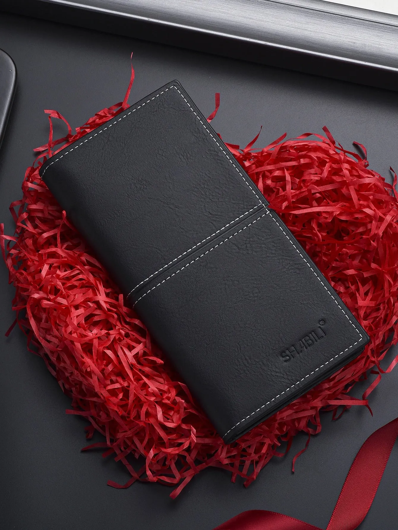 Men Stitch Detail Long Wallet Checkbook Cover Slim Portable,Money,Cash White-Collar Workers,For Men,For Male College,Work, Business, Commute,Office,For Anniversary,For Lover,For Birthday Gift,On Valentine Day Gift, Gift