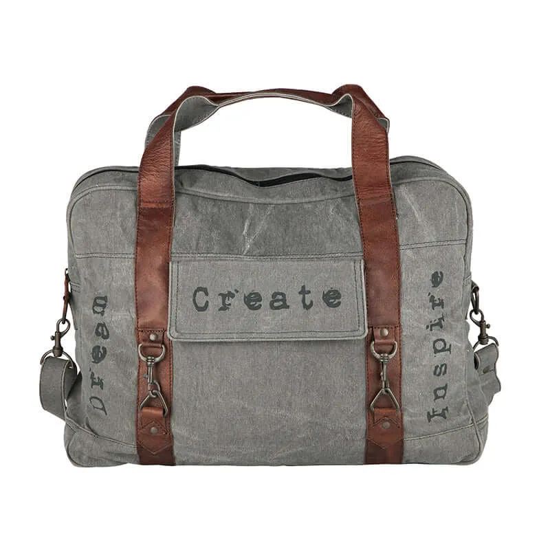 Mona B - Upcycled Canvas Duffel Gym Travel and Sports Bag with Stylish Design for Men and Women: Dream