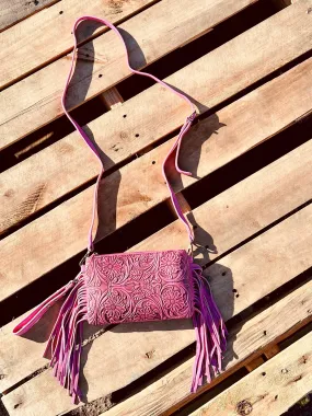 Montana West Pink Tooled Small Crossbody
