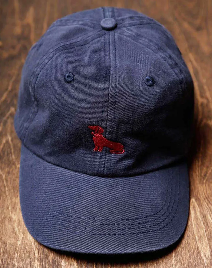 Navy Dachshund Logo Baseball Cap - Mookie