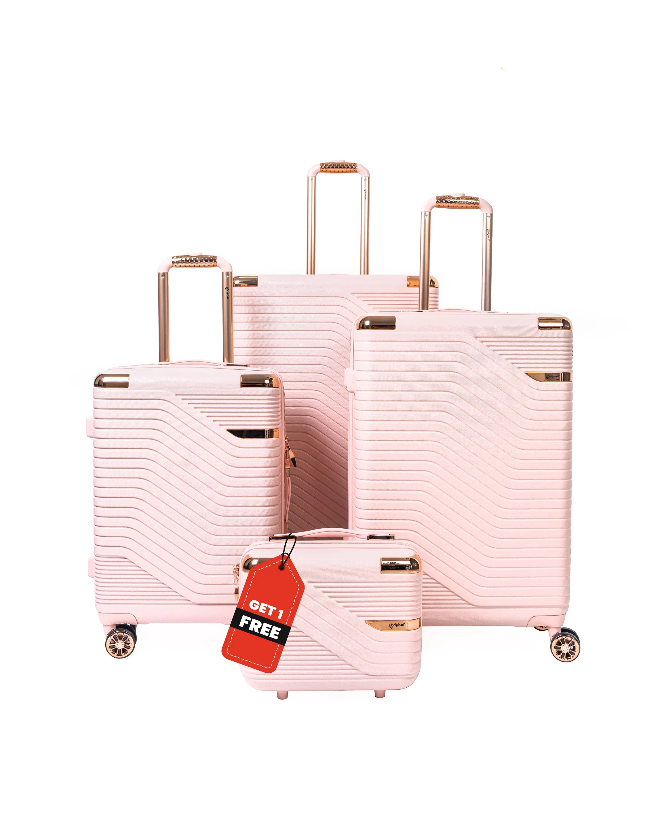 Original®-Trolley Bag 3Pc Luggage Set 20"/24"/28" with 14" Beauty Case free (Zig Zag Style)