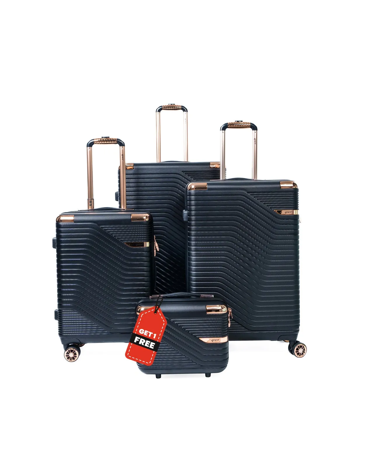 Original®-Trolley Bag 3Pc Luggage Set 20"/24"/28" with 14" Beauty Case free (Zig Zag Style)