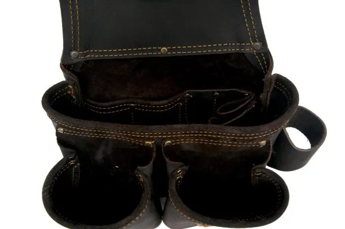 OX Pro Framer's Tool Bag, Oil-Tanned Leather, 3 Pouch