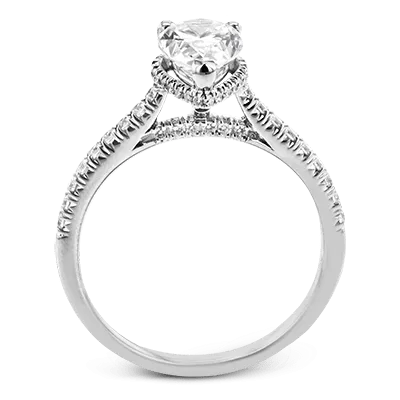 Pear-Cut Hidden Halo Engagement Ring In 18k Gold With Diamonds