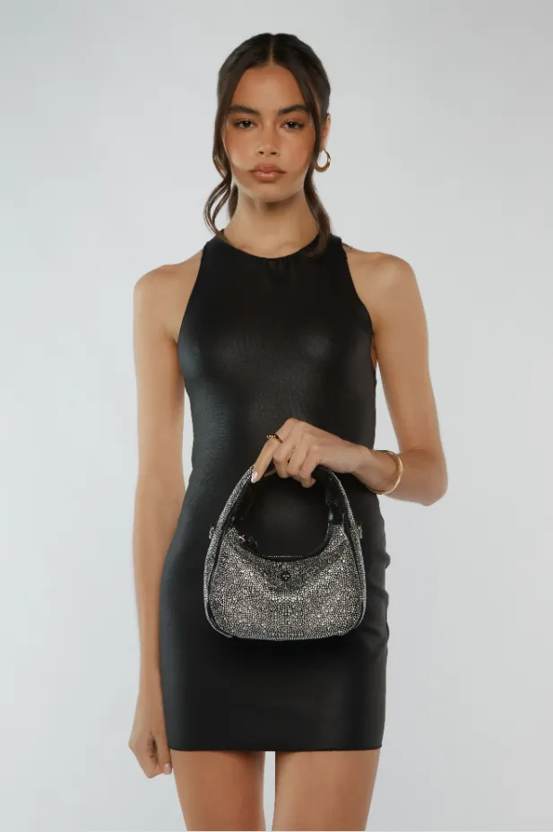 PETA   JAIN Mira Bag - Black Diamante