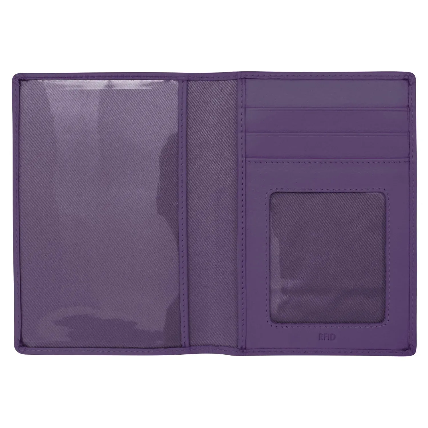 Purple-Rfid Leather Passport Wallet