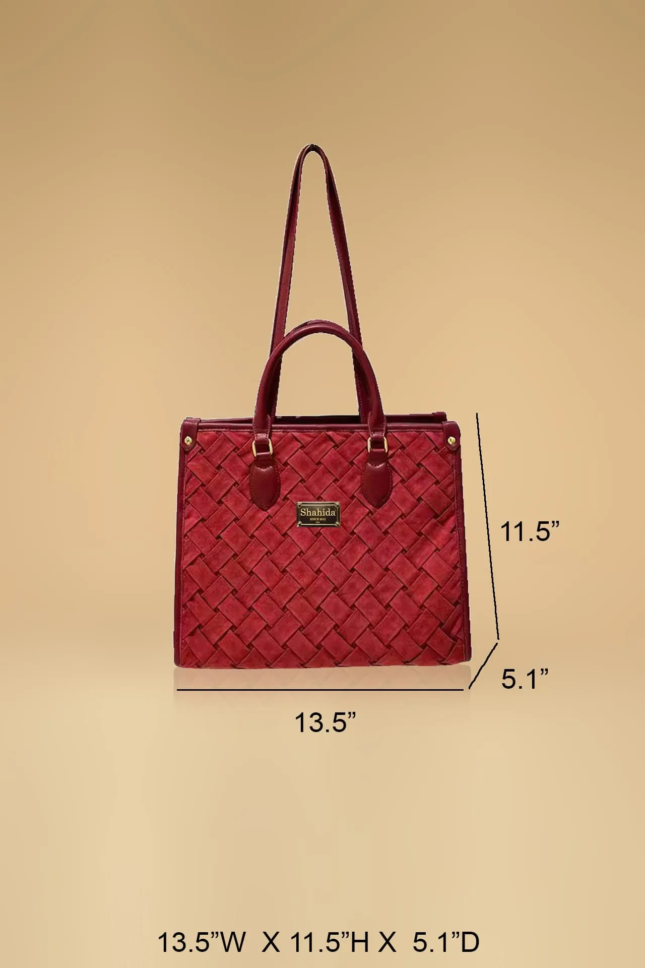 Red Woven Stylish Handbag