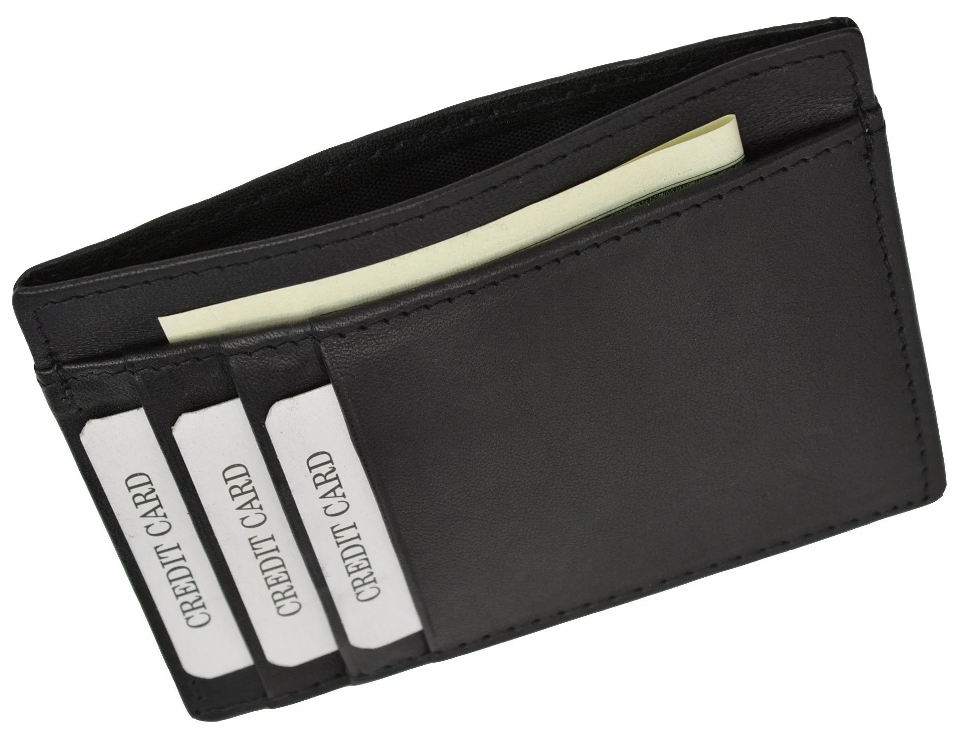 RFID Wallet Mens Slim Leather RFID Blocking Front Pocket Wallet Thin Card Holder RFID P 370
