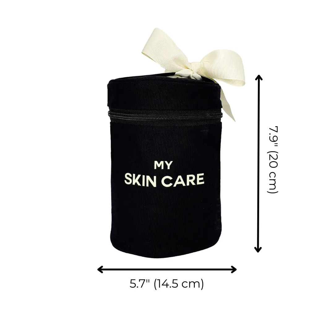 Round Skin Care Case with Handle, Black