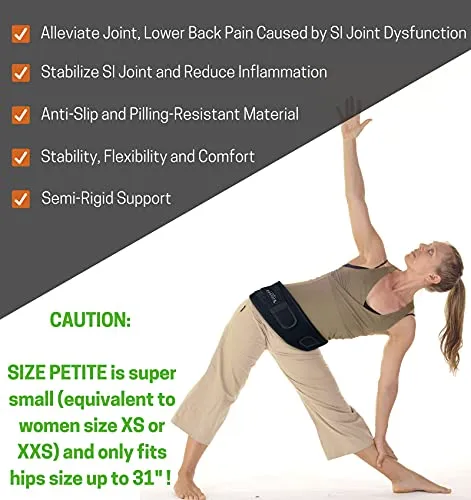 Sacroiliac Hip Belt for Sciatic, Pelvic and Lower Back Pain, or Maternity Belt