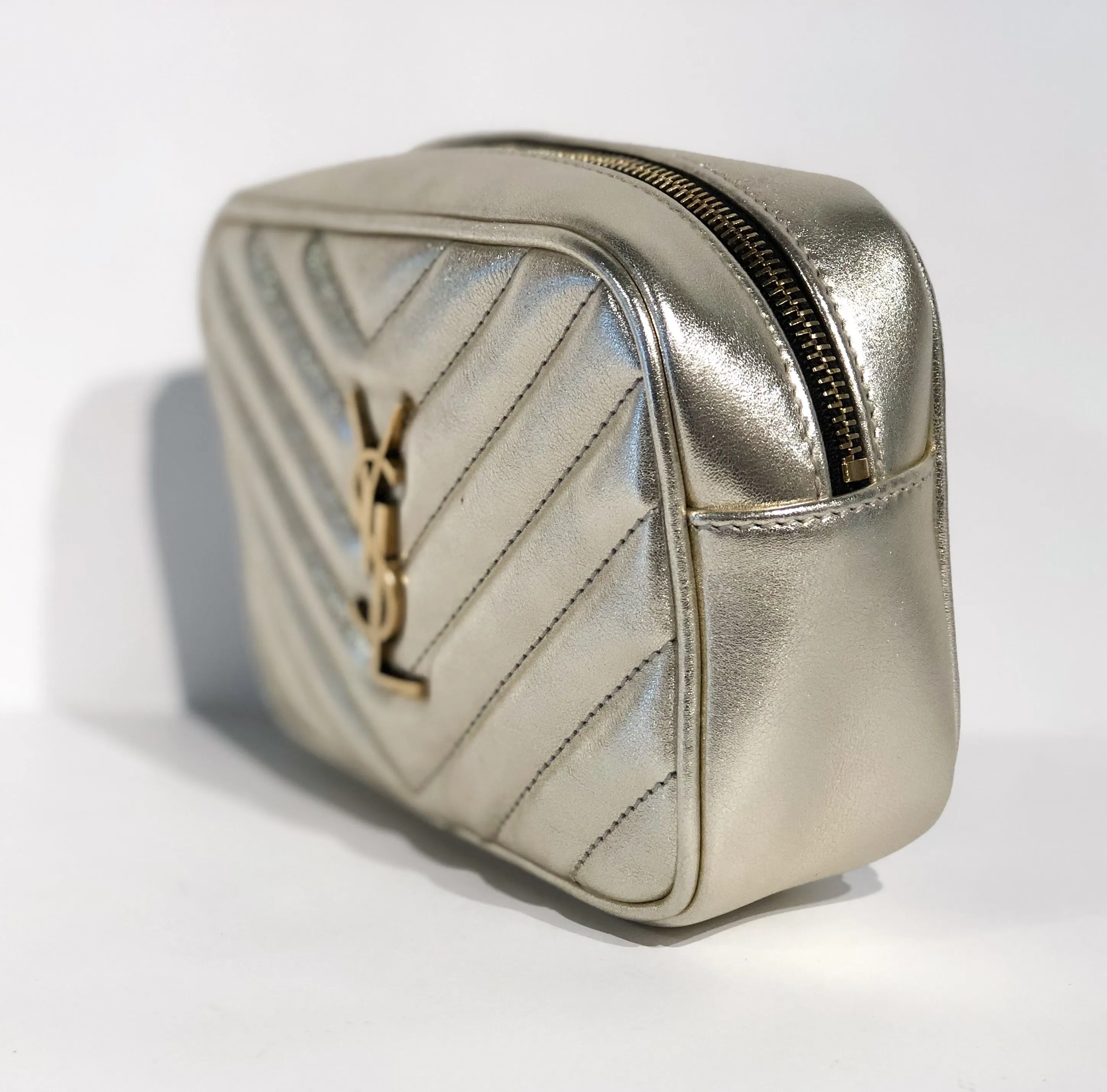 Saint Laurent Metallic Matelasse Belt Bag