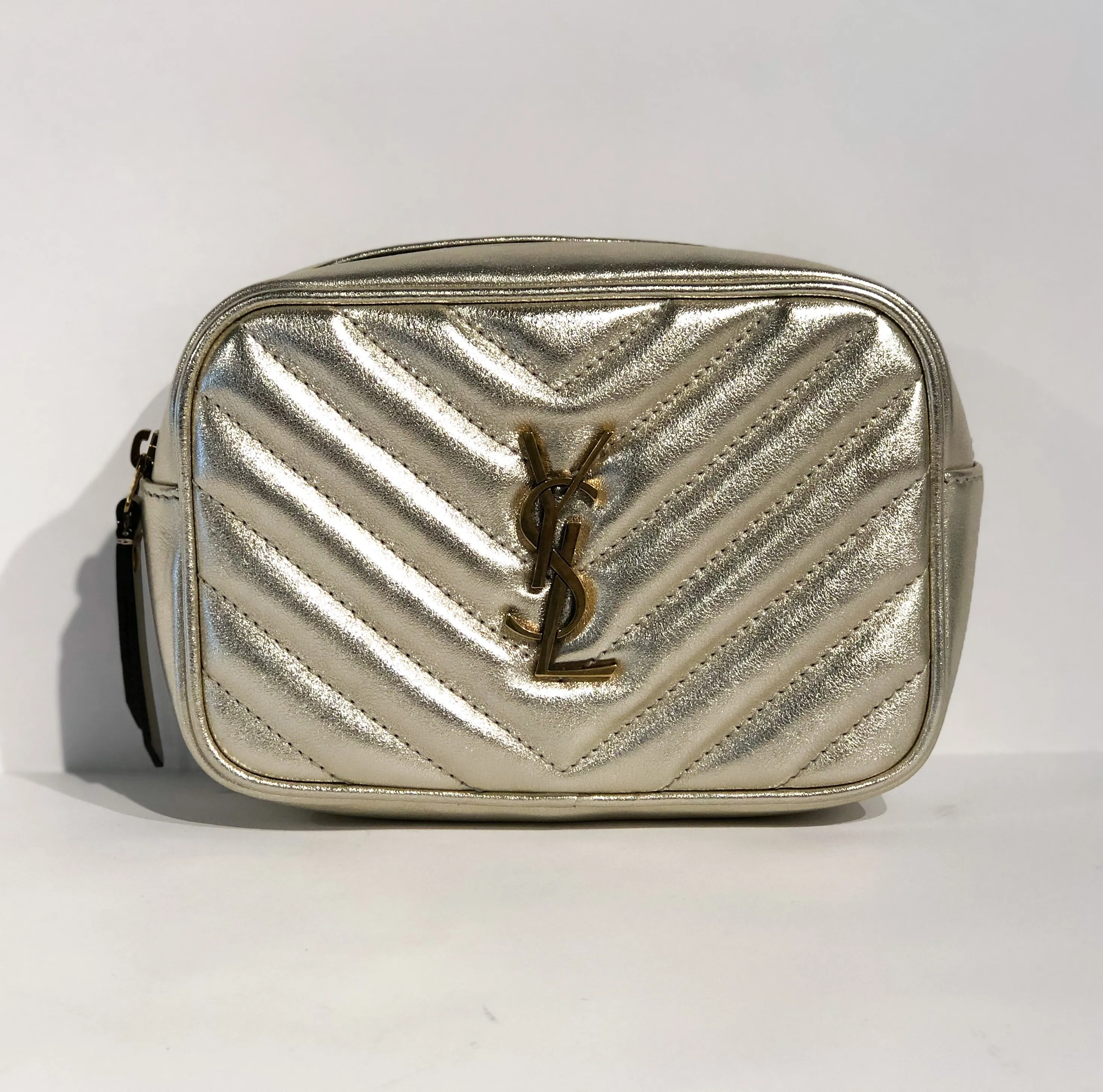 Saint Laurent Metallic Matelasse Belt Bag