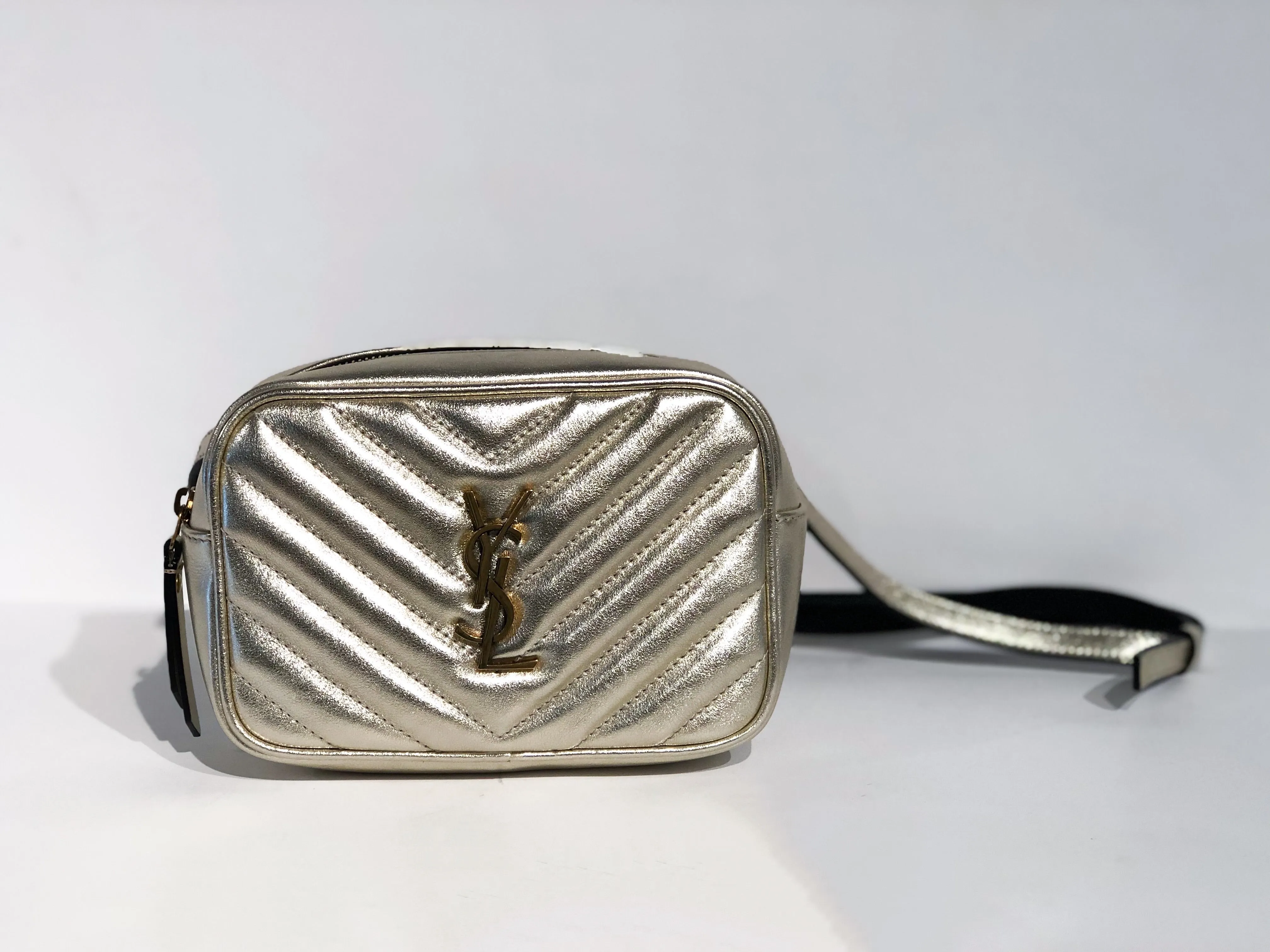 Saint Laurent Metallic Matelasse Belt Bag