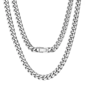 Silver Cuban Chain Necklace (10mm)