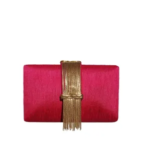 Simitri Cranberry Sauce Fringe Clutch