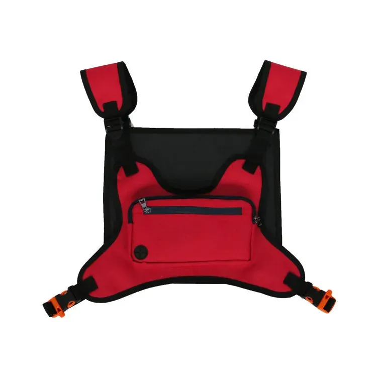 Sohiwoo Multi-function Unisex Chest Bags Nylon Reflective Stripe Vest Hip-Hop Street Sports Belt Pouch Bag Sling Chest Rig Bag