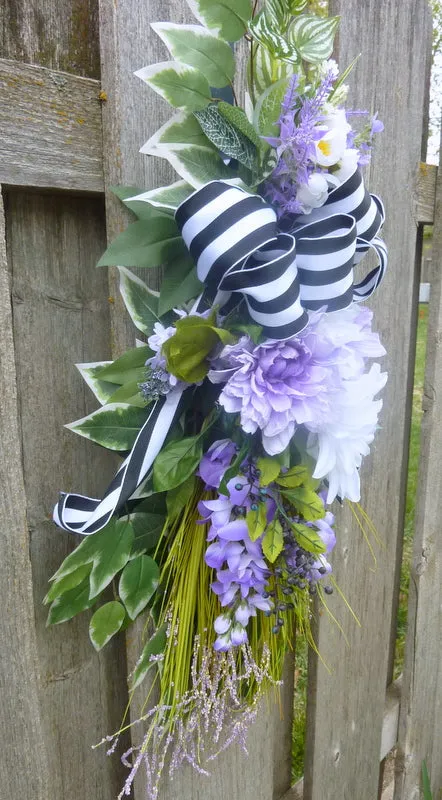 Spring wreath in Lavender and White