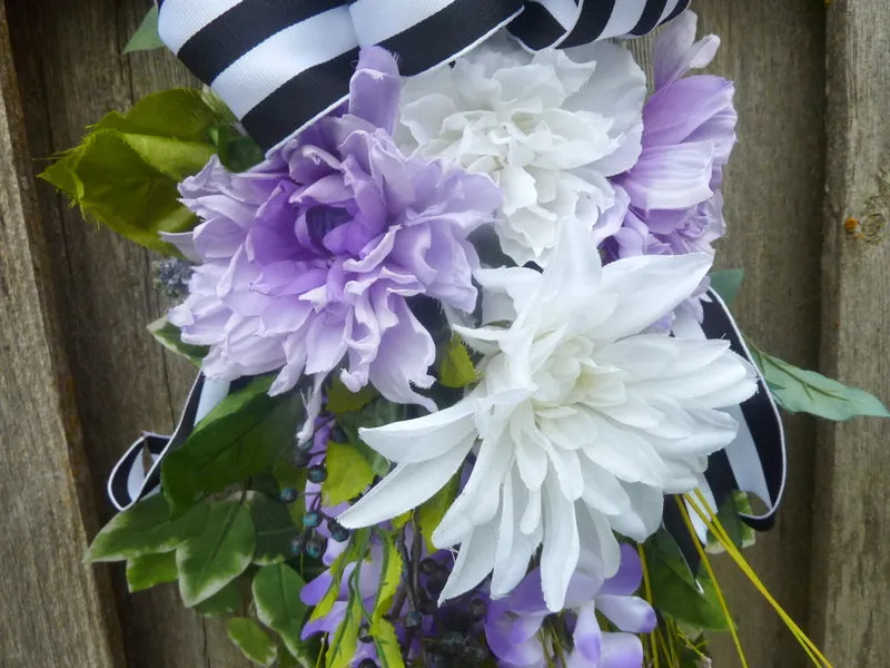 Spring wreath in Lavender and White
