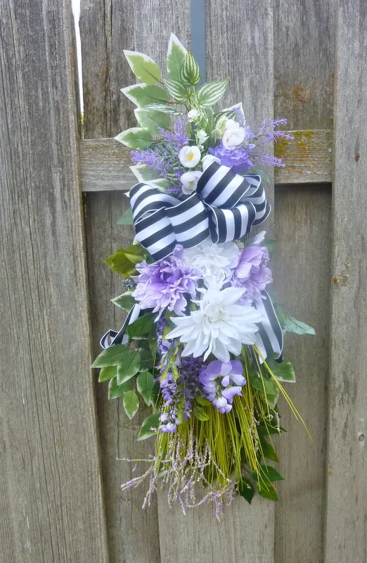 Spring wreath in Lavender and White