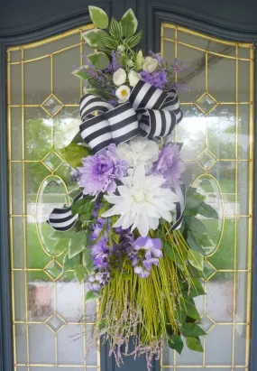 Spring wreath in Lavender and White