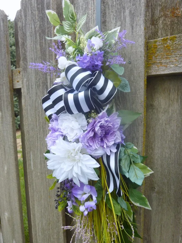 Spring wreath in Lavender and White