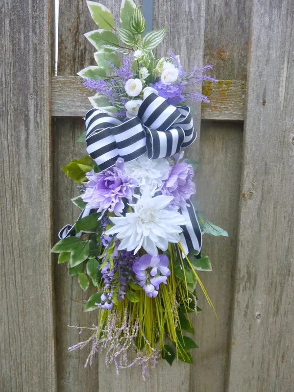 Spring wreath in Lavender and White