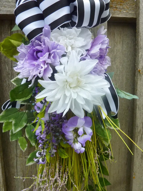 Spring wreath in Lavender and White
