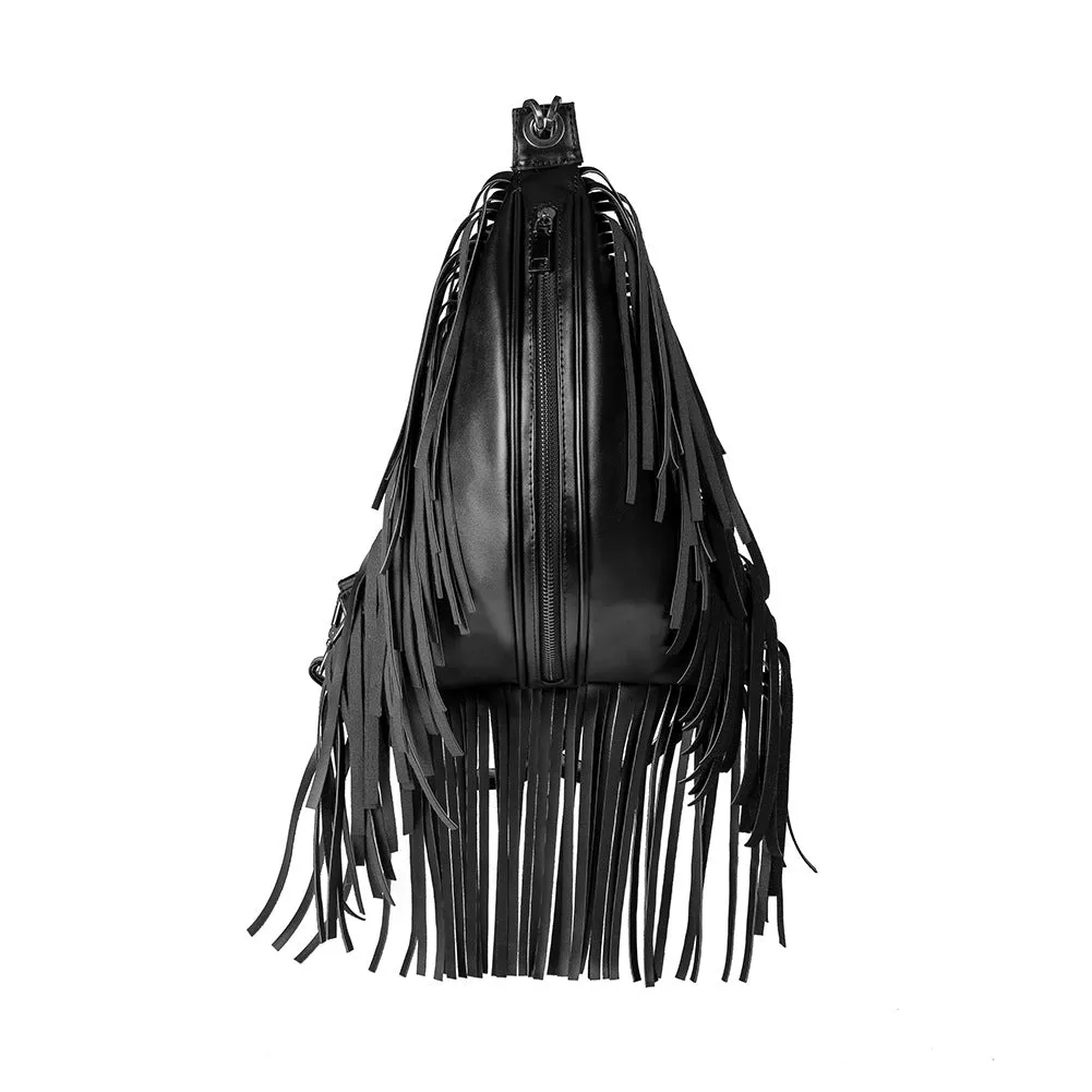 Steampunk Retro Medieval Gothic Fringe Bag Black Backpack