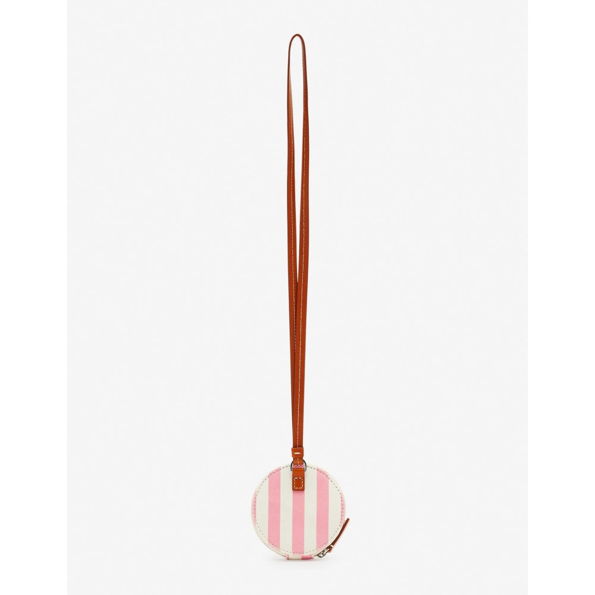Unisex Poolside Stripes Round Purse Necklace - Strawberry Stripes