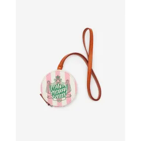 Unisex Poolside Stripes Round Purse Necklace - Strawberry Stripes