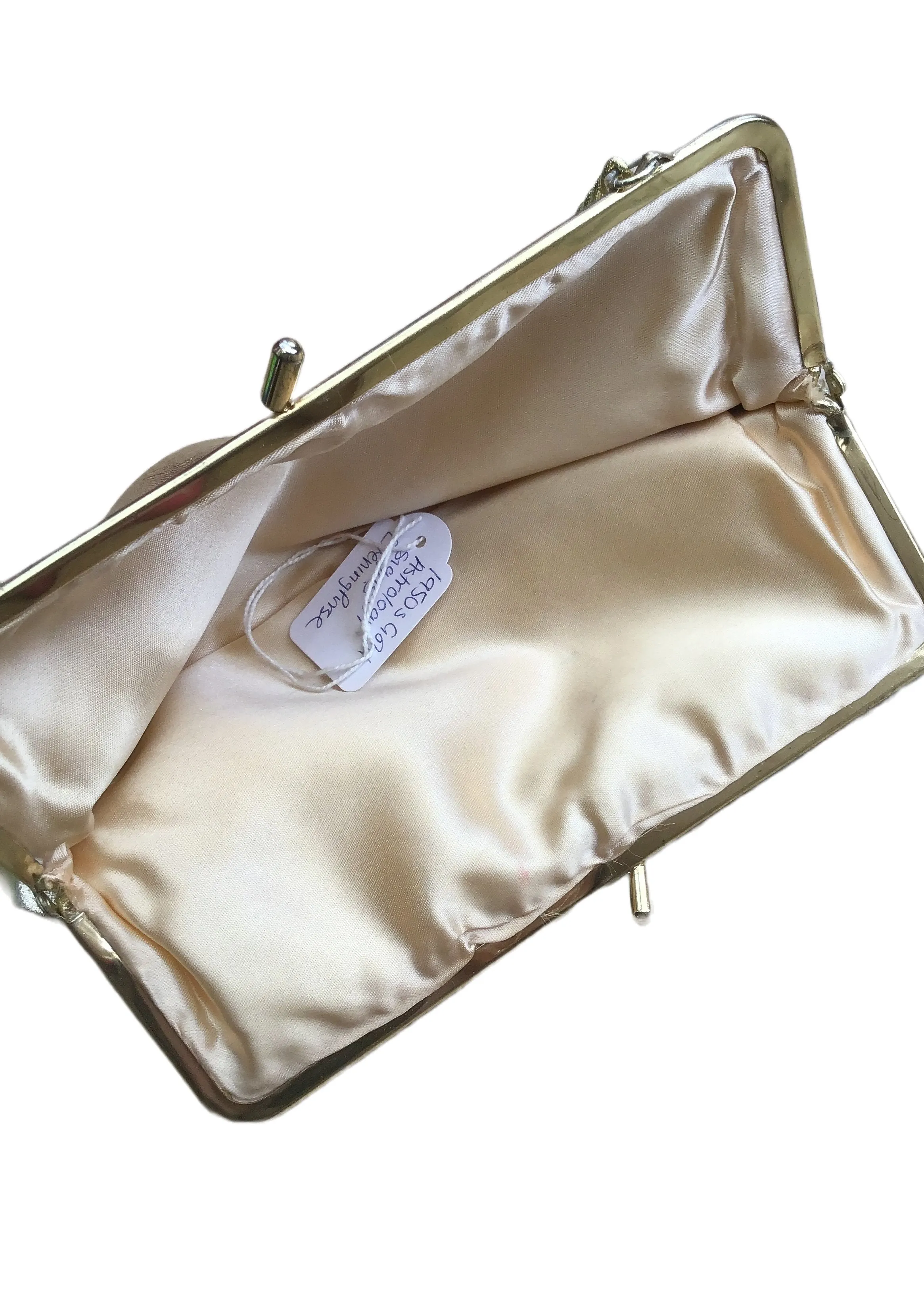 Vintage Gold Vinyl Zodiac Evening Purse with Chain Strap Handle