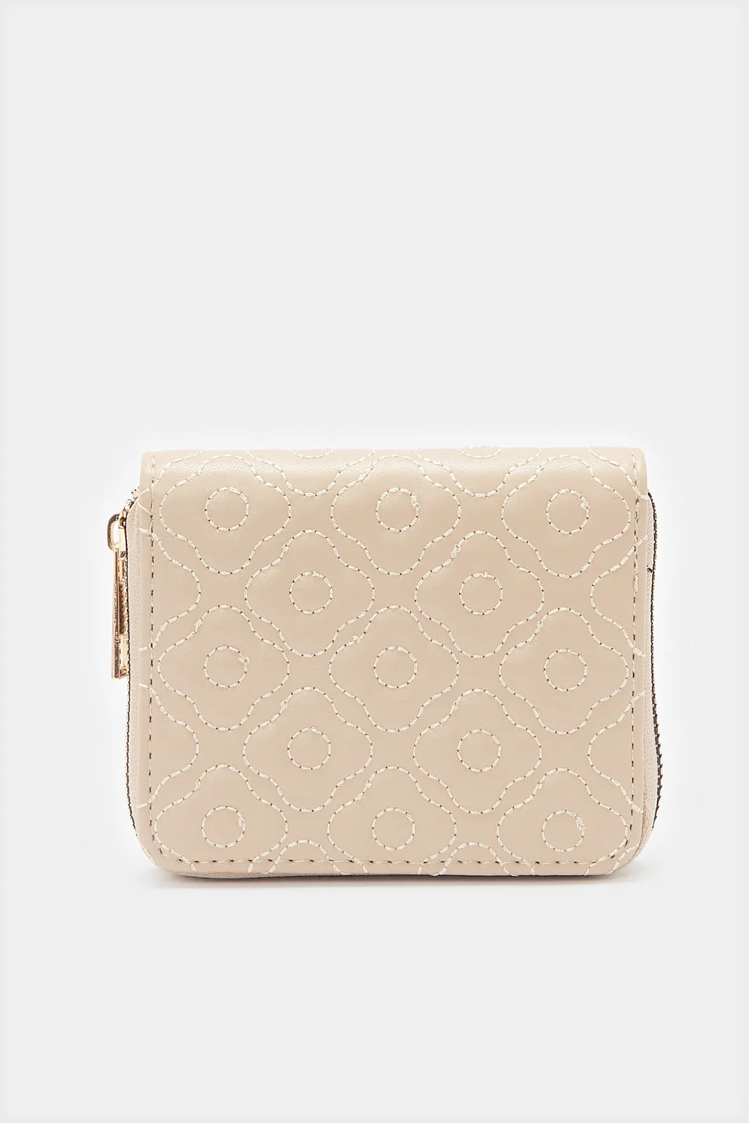 Women Beige Textured Purse