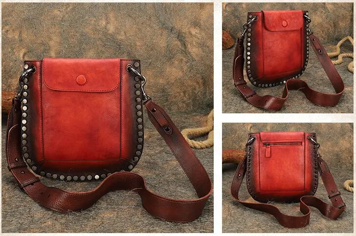 Womens Cowhide Leather Crossbody Purse Side Bags For Women
