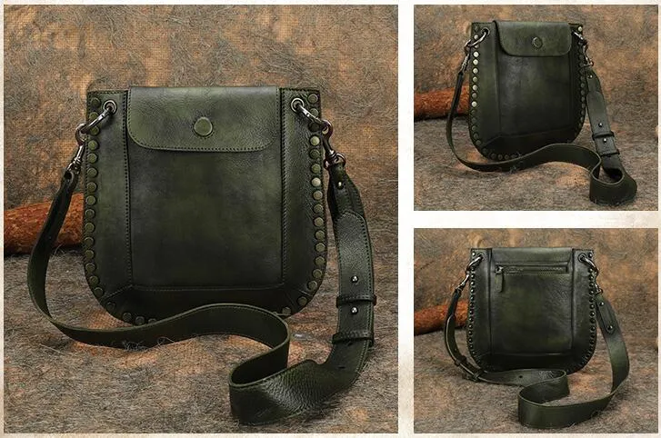 Womens Cowhide Leather Crossbody Purse Side Bags For Women