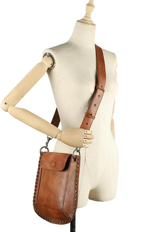 Womens Cowhide Leather Crossbody Purse Side Bags For Women