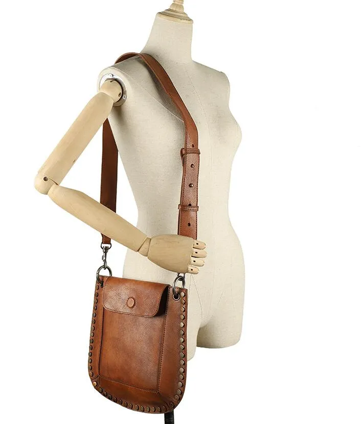Womens Cowhide Leather Crossbody Purse Side Bags For Women