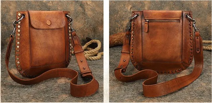 Womens Cowhide Leather Crossbody Purse Side Bags For Women