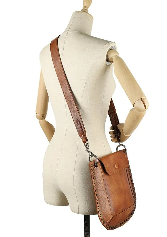 Womens Cowhide Leather Crossbody Purse Side Bags For Women